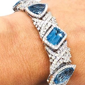 Daniel Waknine 18k Aquamarine & Diamonds Bracelet